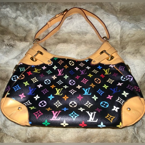 ✨Authentic Louis Vuitton Murakami Greta Noir Canvas Shoulder Bag GUC ✨ - Picture 3 of 6